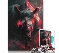 1000 Pieces Jigsaw Puzzles for Adults And Teens Bloody Rhino,Learning Educational Toys Family Games Enhance Love between Couples (75x50cm)
