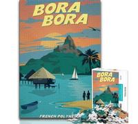 1000 Pieces Jigsaw Puzzles for Adults And Teens Bora Bora,Stress Reliever Staycation Kill Time with Matching Poster And Trivia Sheet (38x26cm)