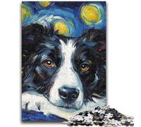 1000 Pieces Jigsaw Puzzles for Adults And Teens Border Collie Night Sky Help The Brain Exercise Addictive Toys to Cultivate Patience Gift For Birthdays 50x75cm