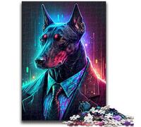 1000 Pieces Jigsaw Puzzles for Adults And Teens Boss Dog in Suit Stress Reliever Staycation Kill Time Wishlist with Santa Claus 50x75cm