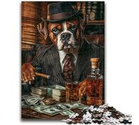 1000 Pieces Jigsaw Puzzles for Adults And Teens Boxer Dog Drinking for And 14 Years And over Interesting Stress Reduction Gifts for Friends And Family 26x38cm