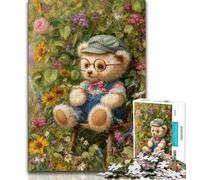 1000 Pieces Jigsaw Puzzles for Adults And Teens Cartoon Teddy Bear,Challenging Game And Family Play with Fully Interlocking Randomly Shaped Pieces 38x26cm