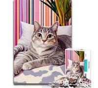 1000 Pieces Jigsaw Puzzles for Adults And Teens Cat Lying on The Sofa Puzzles for Adults,Unique Birthday And Gifts for And Age 14 Years Up (size 75x50cm)