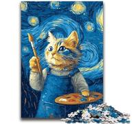 1000 Pieces Jigsaw Puzzles for Adults And Teens Cat Painter 1000 Piece Jigsaw,for Educational Game Challenge Toy Deal As Gifts for The Whole Family (38x26cm)