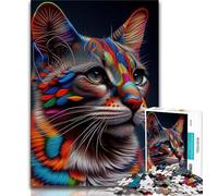1000 Pieces Jigsaw Puzzles for Adults And Teens Cat Pop Art Animal Face Jigsaw,Brain Intelligence Challenge Addictive Toys for Home Decoration (size 75x50cm)