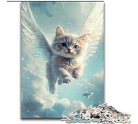 1000 Pieces Jigsaw Puzzles for Adults And Teens Cat with Wings, for And from 14 Years And over Educational Learning Toys Family Games Birthday Present (Size 50x75cm)