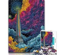 1000 Pieces Jigsaw Puzzles for Adults And Teens Celestial Obelisk Splitting,Stress Reliever Staycation Kill Time with Matching Poster And Trivia Sheet (75x50cm)