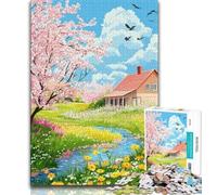 1000 Pieces Jigsaw Puzzles for Adults And Teens Charming Cottage Puzzles,Educational Games Home Decoration Suitable for Desktop Decoration 26x38cm