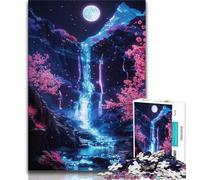 1000 Pieces Jigsaw Puzzles for Adults And Teens Cherry Blossom Waterfall Teenager Puzzles,Fun Games Wall Decoration Unique Birthday And Xmas Gifts (size 38x26cm)