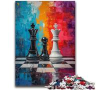 1000 Pieces Jigsaw Puzzles for Adults And Teens Chess Oil Painting Challenging Game Gifts for Is Ideal As A Gift for The Whole Family 26x38cm