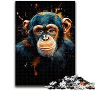 1000 Pieces Jigsaw Puzzles for Adults And Teens Chimpanzee 1000 Pieces for Adults,Stress Reliever Staycation Kill Time Wishlist with Santa Claus (26x38cm)