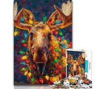 1000 Pieces Jigsaw Puzzles for Adults And Teens Christmas Moose Puzzles for Adults,learning Educational for Is Ideal As A Gift for The Whole Family (size 75x50cm)
