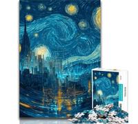 1000 Pieces Jigsaw Puzzles for Adults And Teens City Under The Night Sky,Learning Educational Toys Family Games Educational Game for Birthday,Chrismas (38x26cm)