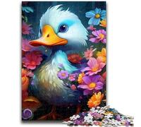 1000 Pieces Jigsaw Puzzles for Adults And Teens Colorful Duck Flowers Puzzles for Teenagers,with Matching Poster And Trivia Sheet for And Age 14 Years Up (26x38cm)