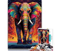 1000 Pieces Jigsaw Puzzles for Adults And Teens Colorful Elephant,Learning Educational Toys Family Games Suitable for Desktop Decoration (38x26cm)