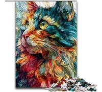 1000 Pieces Jigsaw Puzzles for Adults And Teens Coloring Cat, for Age 14 Years And over Home Decor As A Gift for The Whole Family And Friends (Size 50x75cm)