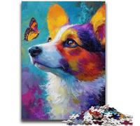 1000 Pieces Jigsaw Puzzles for Adults And Teens Corgi And Butterfly Puzzles for Teenagers,Staycation Kill Time with Matching Poster And Trivia Sheet (26x38cm)