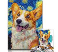 1000 Pieces Jigsaw Puzzles for Adults And Teens Corgi Under The Night Sky,Help The Brain Exercise Addictive Toys to Cultivate Patience Enhance Memory (38x26cm)