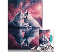 1000 Pieces Jigsaw Puzzles for Adults And Teens Cosmic White Wolf,Educational Games Home Decoration Unique Home Decor And Gifts 38x26cm