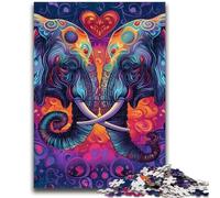 1000 Pieces Jigsaw Puzzles for Adults And Teens Couple Elephants Puzzles,Educational Games Home Decoration Suitable for Desktop Decoration (75x50cm)