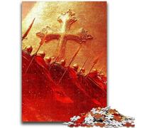1000 Pieces Jigsaw Puzzles for Adults And Teens Crusade Army Knight Puzzles for Teenagers,Staycation Kill Time with Matching Poster And Trivia Sheet (50x75cm)