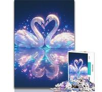 1000 Pieces Jigsaw Puzzles for Adults And Teens Crystal Swan Couple,Fun Games Wall Decoration Unique Birthday And Xmas Gifts (38x26cm)