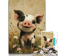 1000 Pieces Jigsaw Puzzles for Adults And Teens Cute Baby Pig Teenager Puzzles,Fun Games Wall Decoration Unique Birthday And Xmas Gifts (size 75x50cm)