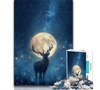 1000 Pieces Jigsaw Puzzles for Adults And Teens Deer Under The Moon,Learning Educational Toys Family Games Suitable for Desktop Decoration (75x50cm)