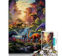 1000 Pieces Jigsaw Puzzles for Adults And Teens Dinosaur World Jigsaw,Brain Intelligence Challenge Addictive Toys for Home Decoration (size 38x26cm)