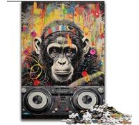 1000 Pieces Jigsaw Puzzles for Adults And Teens DJ Monkey,Challenging To Complete But Fun And Humorous Birthday Present,Gifts,Wall Art 38X26CM