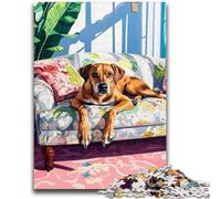 1000 Pieces Jigsaw Puzzles for Adults And Teens Dog on The Sofa Stress Reliever Staycation Kill Time Wishlist with Santa Claus 50x75cm