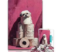 1000 Pieces Jigsaw Puzzles for Adults And Teens Dog Playing with Toilet Paper,Artistic Wall Decor & Birthday Gift Idea for Friends,Home Office (38x26cm)