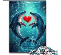 1000 Pieces Jigsaw Puzzles for Adults And Teens Dolphin Couple, Help The Brain Exercise Addictive Toys to Cultivate Patience Perfect Decoration (Size 50x75cm)