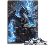 1000 Pieces Jigsaw Puzzles for Adults And Teens Dragon Reading A Book Toys Educational Games Stress Relieving Parent-child Interaction for Ages 14+ 26x38cm