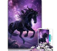 1000 Pieces Jigsaw Puzzles for Adults And Teens Dream Black Horse 1000 Piece Jigsaw,Stress Reliever Difficult Challenge Home Decoration Toys 26x38cm