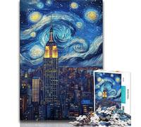 1000 Pieces Jigsaw Puzzles for Adults And Teens Empire State Building Night 1000 Piece Jigsaw,Stress Reliever Staycation Kill Time Enhance Love between Couples (size 75x50cm)