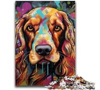 1000 Pieces Jigsaw Puzzles for Adults And Teens English Cocker Spaniel Graffiti Puzzles for Teenagers,with Matching Poster And Trivia Sheet for And Age 14 Years Up (50x75cm)
