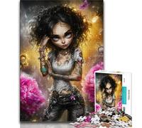 1000 Pieces Jigsaw Puzzles for Adults And Teens Fantasy Dark Girl 1000 Piece Jigsaw,Stress Reliever Staycation Kill Time Enhance Love between Couples (size 38x26cm)