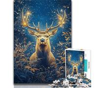 1000 Pieces Jigsaw Puzzles for Adults And Teens Fantasy Deer Jigsaw,Stress Reliever Staycation Kill Time Wishlist with Santa Claus (size 75x50cm)