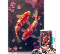 1000 Pieces Jigsaw Puzzles for Adults And Teens Fantasy Koi Jigsaw,Stress Reliever Staycation Kill Time Wishlist with Santa Claus (size 38x26cm)