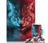 1000 Pieces Jigsaw Puzzles for Adults And Teens Fantasy Lynx Jigsaw,Learning Educational Toys Family Games Unique Birthday And Gifts (size 75x50cm)