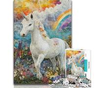 1000 Pieces Jigsaw Puzzles for Adults And Teens Fantasy White Unicorn,Learning Educational Toys Family Games Suitable for Desktop Decoration 38x26cm