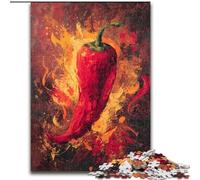 1000 Pieces Jigsaw Puzzles for Adults And Teens Flame Chili, Toys Educational Games Stress Relieving Unique Home Decor And Gifts (Size 50x75cm)