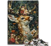 1000 Pieces Jigsaw Puzzles for Adults And Teens Floral Deer Challenging Game Gifts for Is Ideal As A Gift for The Whole Family 26x38cm
