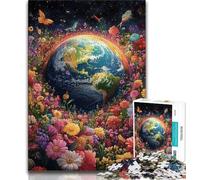 1000 Pieces Jigsaw Puzzles for Adults And Teens Flower Earth 1000 Piece Jigsaw,Stress Reliever Staycation Kill Time Enhance Love between Couples (size 75x50cm)