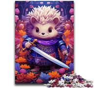 1000 Pieces Jigsaw Puzzles for Adults And Teens Flower Hedgehog Warrior Puzzles for Teenagers,with Matching Poster And Trivia Sheet for And Age 14 Years Up (26x38cm)