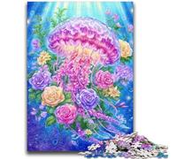 1000 Pieces Jigsaw Puzzles for Adults And Teens Flower Jellyfish 1000 Piece Puzzle,Challenging Game for Is Ideal As A Gift for The Whole Family (75x50cm)