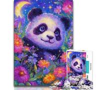 1000 Pieces Jigsaw Puzzles for Adults And Teens Flower Panda 1000 Pieces for Adults,Birthday Present, Gifts, Wall Art for Ages 14+ (size 75x50cm)