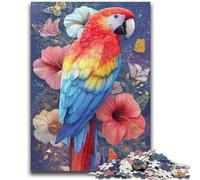 1000 Pieces Jigsaw Puzzles for Adults And Teens Flowers And Parrots for And 14 Years And over Interesting Stress Reduction Gifts for Friends And Family 26x38cm