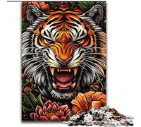 1000 Pieces Jigsaw Puzzles for Adults And Teens Flowers And Tigers, Toys Educational Games Stress Relieving Unique Home Decor And Gifts (Size 26x38cm)